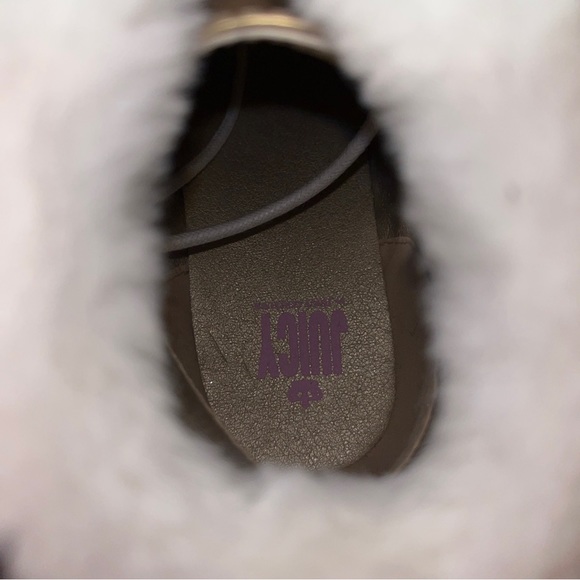 NEW IN BOX JUICY COUTURE GOLD GLITTERY CASTRO VALLEY BOOTIE SIZE 6M MSRP $70 - Picture 6 of 7